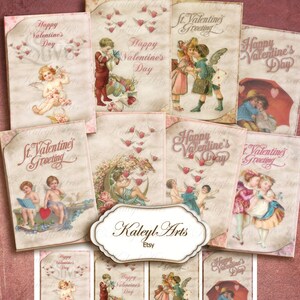 Saint-Valentin, valentin, imprimable, cartes, ATC,B6, éphémère,vintage, journal, nostalgique, victorien,carte de vœux,carte postale,album