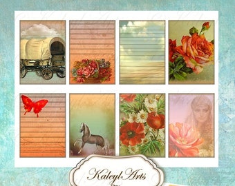 Gypsy,Printable,Junk Journal Kit Digital,Ephemera,Vintage,Shabby Chic,Horses,Collage,Digital Download,DigiKit,Paper,Journal,Scrapbook, Diary
