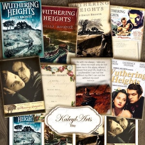 printable, atc, cards, wuthering heights, emily bronte, storm height, scrapbook, card making, collectible, vintage, movie,ephemera,journal