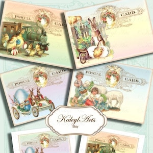 shabby chic, imprimable, carte de Pâques, nostalgique , vintage, pâques, lapin de pâques, imprimable, carte postale, format B6, pâques, pages imprimables,