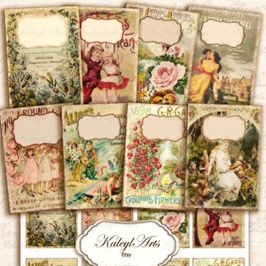 druckbar,altes Buch, Karten, vintage, shabby chic, märchen, einladung, Karte, ephemera, Tischkarte, Namenskarte, ATC, B6, Geburtstag,Planer,
