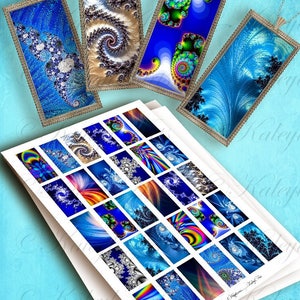 Printable,digital,domino,pendant,1x2 inch,images,collage sheet,for glass,quartz,acrylic,pendants,trays,fractal art,boho,KaleylArts