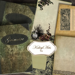 Magical, journal, grimoire, book of shadows, diary, nature, witches, scrapbook,album,printable,vintage,shabby chic,pages,templates,halloween