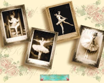 Ballet, Cards, Epherma, vintage, journal, postcard, decoupage, digital, collage sheets, printable, scrapbooking, gift tags, KaleylArts,dance