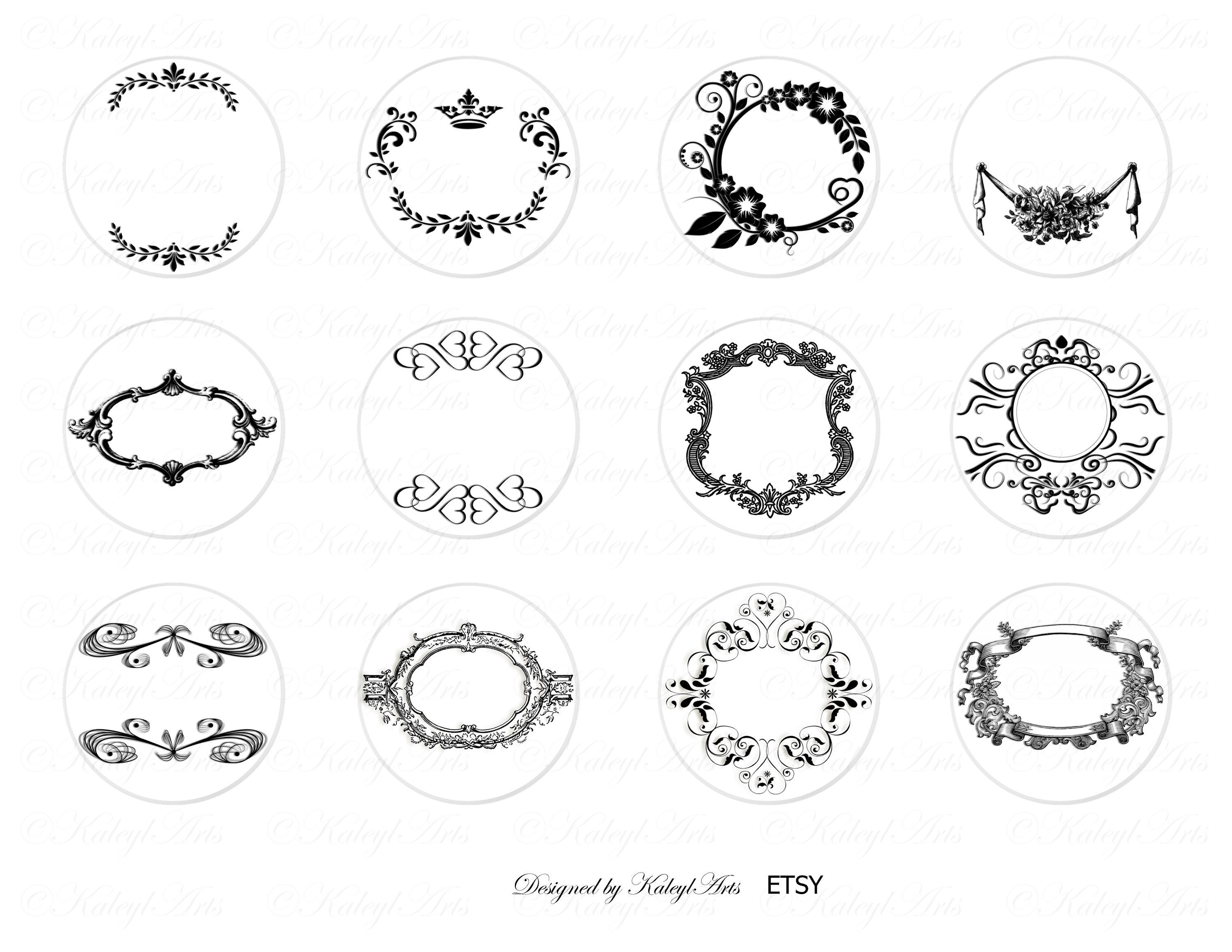 Printable, Labels, Vintage, Round, for Glass, Cosmetics, Storage, Gift ...