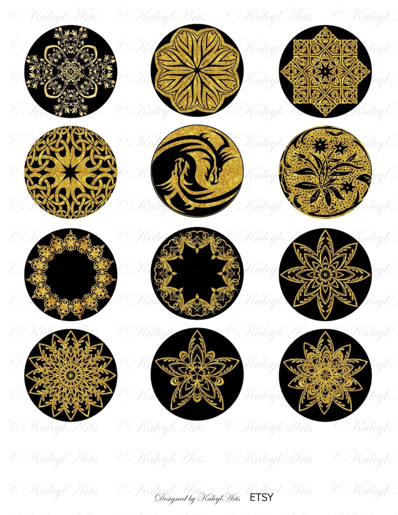 jewelry making gold cabochon black Circles cabochon,sticker,digital,glass resin,pendant jewelry,pocket mirror,magnets,rings,earrings,