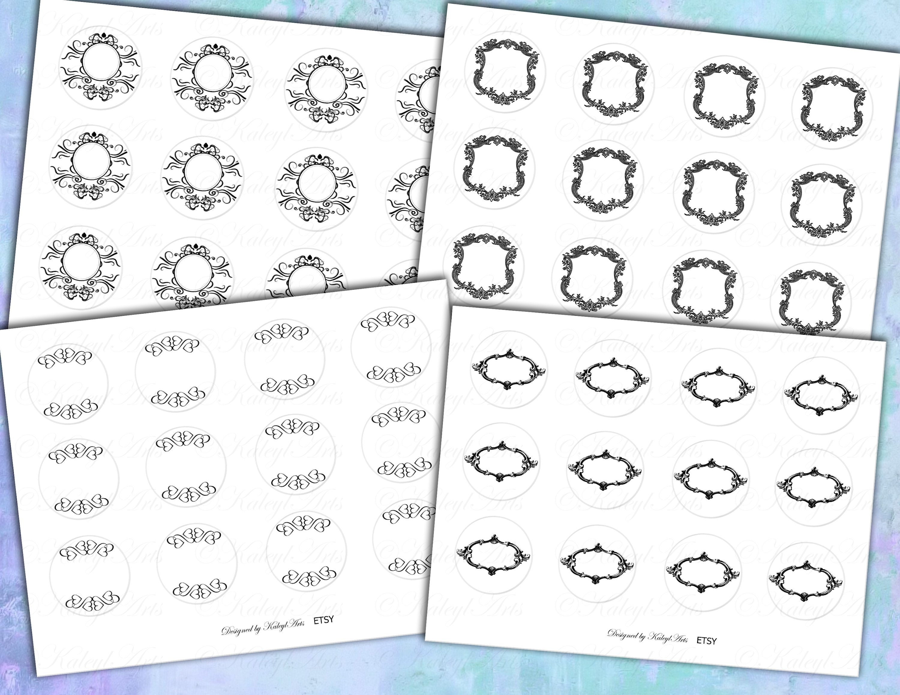Printable, Labels, Vintage, Round, for Glass, Cosmetics, Storage, Gift ...