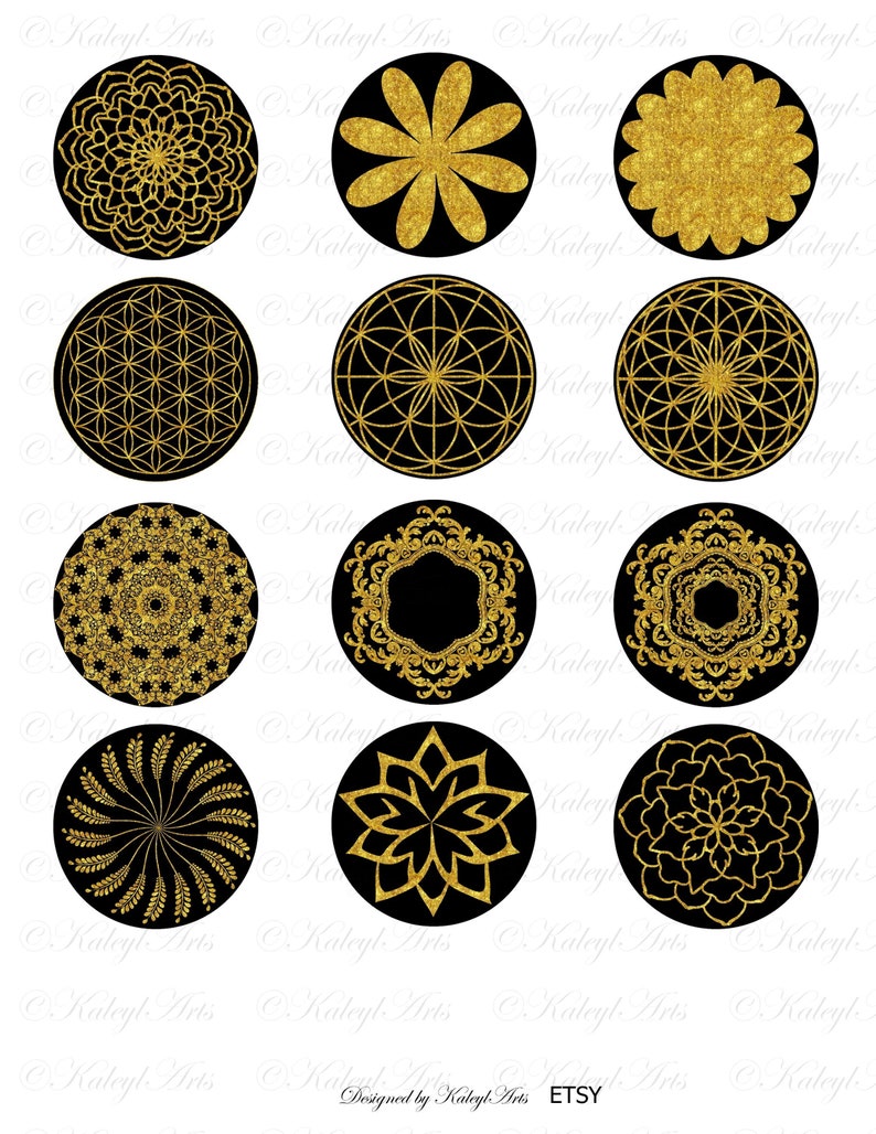 jewelry making gold cabochon black Circles cabochon,sticker,digital,glass resin,pendant jewelry,pocket mirror,magnets,rings,earrings,