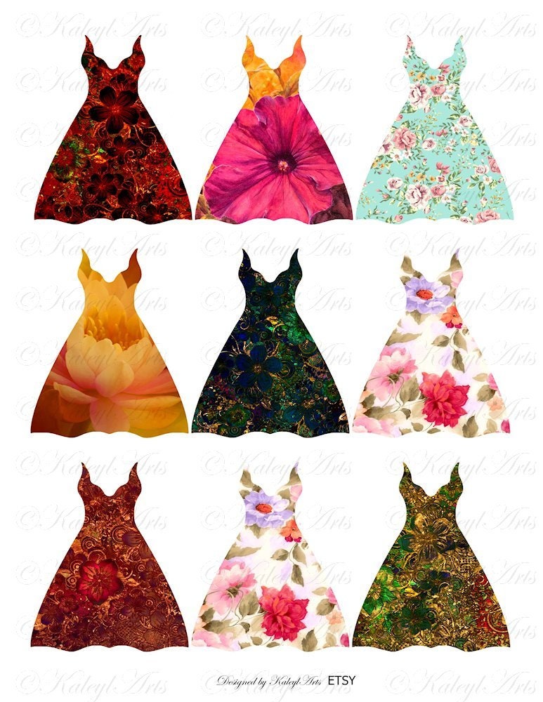 Printable, Dress, Card Making, Vintage, Shabby Chic, Scrapbook, Gift ...