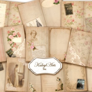 Bronte Love, Jane Eyre, dagboek, notitieboekje, envelop, ATC, plakboek, Victoriaans, epherma, opvouwbaar, briefpapier, album, dagboek, dagboekpagina's, papier