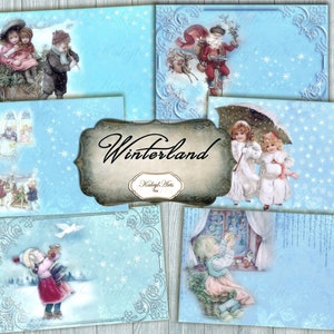 Winterland,Weihnachten,Postkarte,vintage,viktorian,nostalgisch,druckbar,Grußkarte,scrapbook,Nikolaus,Einladung,Geschenkanhänger,journal