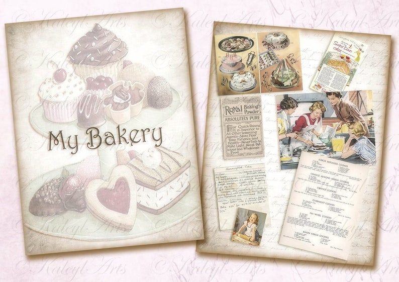 Bakery, Baking, Baking Book, Vintage, Shabby Chic, Victorian, Baking