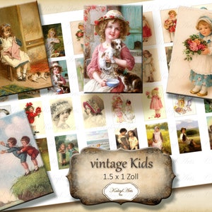 Kinderen, vintage, domino, magneet, plakboek, kaarten maken, kleine foto's, nostalgisch, knutselen, accessoires, sjablonen, afdrukbaar, minidagboek, miniboek