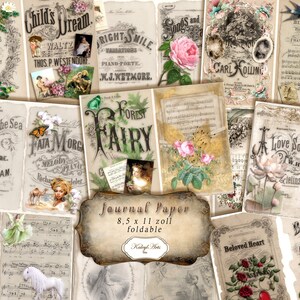 Musik,Noten,Journal,Paper, vintage, romantisch,  Ephemera, faltbare Seiten, nostalgisch,Tagebuch,travel journal,digitale Bilder,