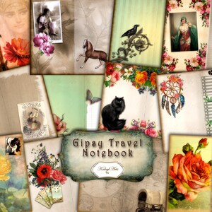 Gitan, carnet, vintage, imprimable, journal, journal indésirable, nostalgique, avec embellissements, journal intime, carnet de voyage, kit de journal, KaleylArts