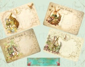 Ostern...Karte,Digital Vintage Postcards, Shabby Chic Postcards, Ephemera, Image Digital Paper Cards, Einladungskarte, 10x15cm, 5,9x3,9Zoll