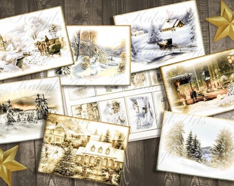 christmas, vintage, journal, nostalgia , jpg and PDF, winter, victorian, gift tags, greeting card, card making, printable,  DIY