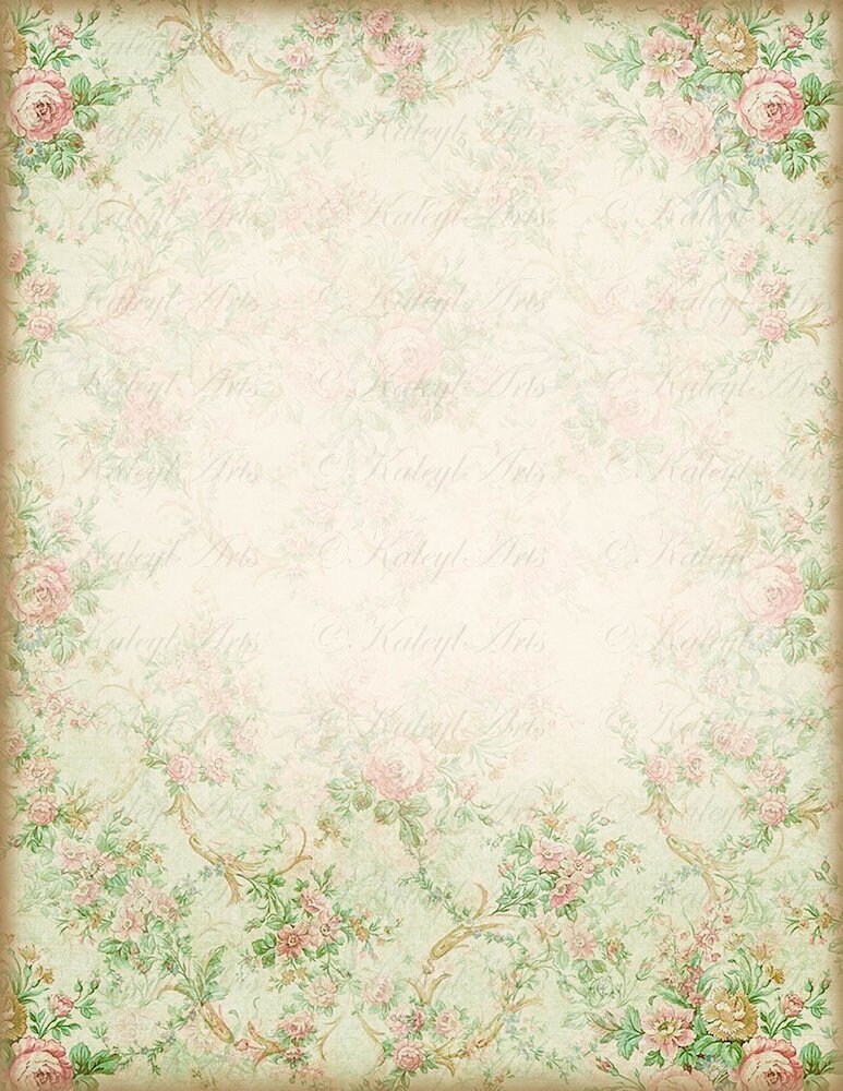 Shabby Chic, Stationery, Printable, 3 Sizes, ATC, B6, Letter, Roses