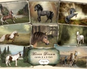Ephemera, Pferde,Fantasy,Postkarten,digitale Karten, vintage,druckbar,Journal,Kartenherstellung,sofort download,nostalgisch,KaleylArts