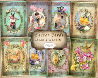 Easter, card, vintage, shabby chic,nostalgic,scrapbook,cards,card making,ephemera,printable,download,accessories, journal,label,KaleylArts