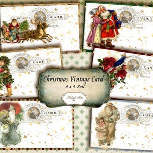 Navidad, postal, vintage, victoriano, nostálgico, imprimible, tarjeta de felicitación, álbum de recortes, San Nicolás, invitación, etiqueta de regalo, tarjeta de lugar
