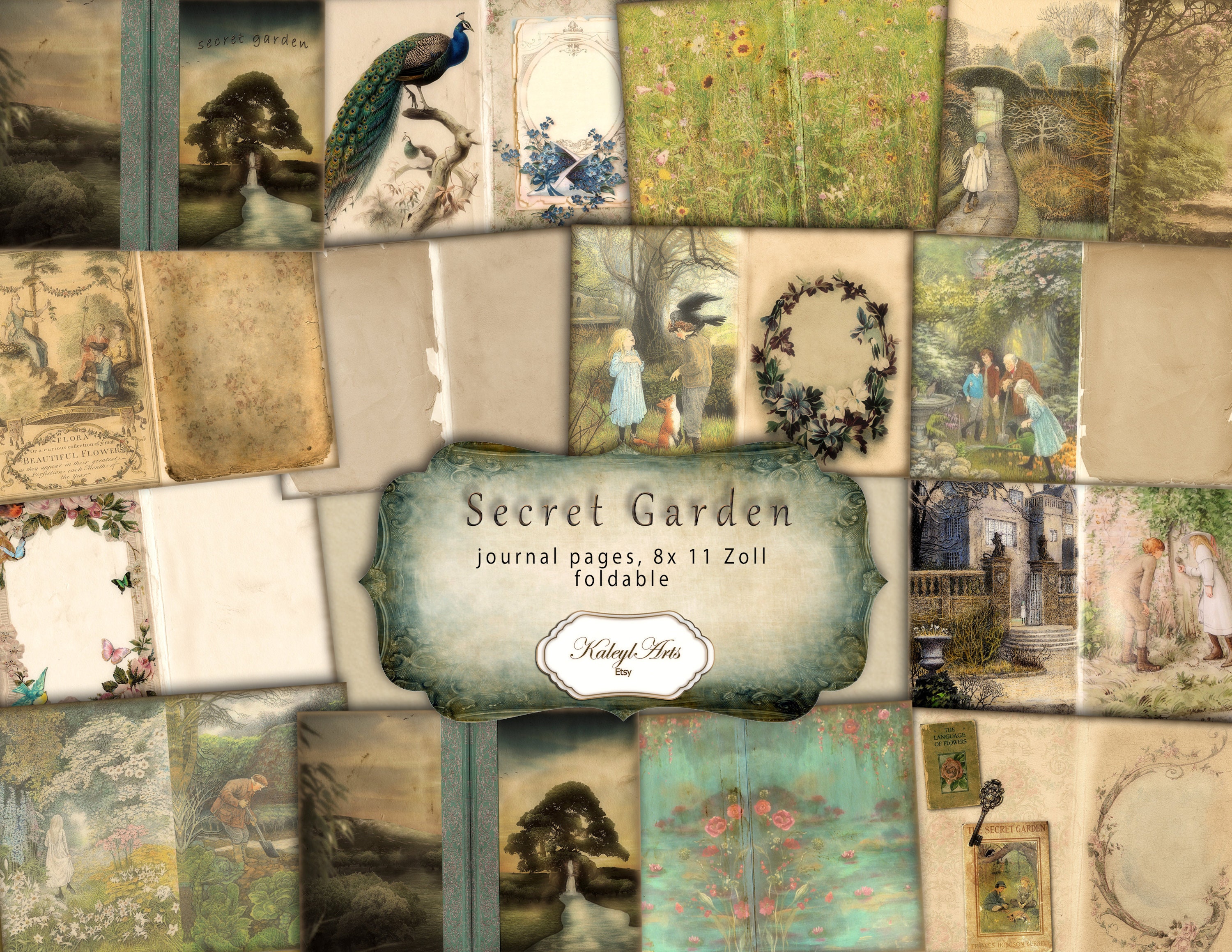 Secret Garden Printable Travel Notebook Journal Junk - Etsy