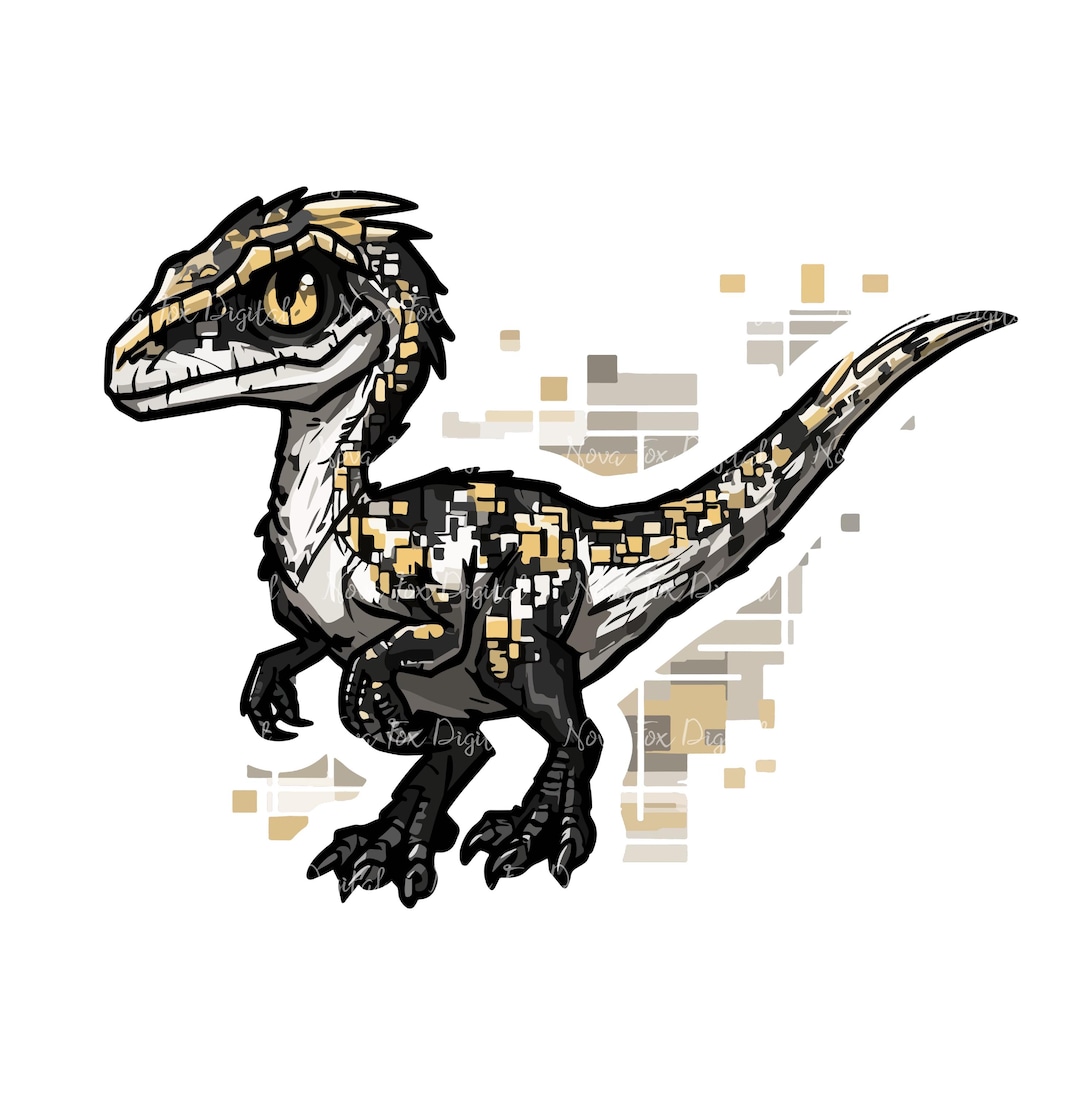 Red Raptor Pixel Pixel Raptor PNG, SVG, JPG Yellow and Grey Pixelated Raptor Clipart - Etsy