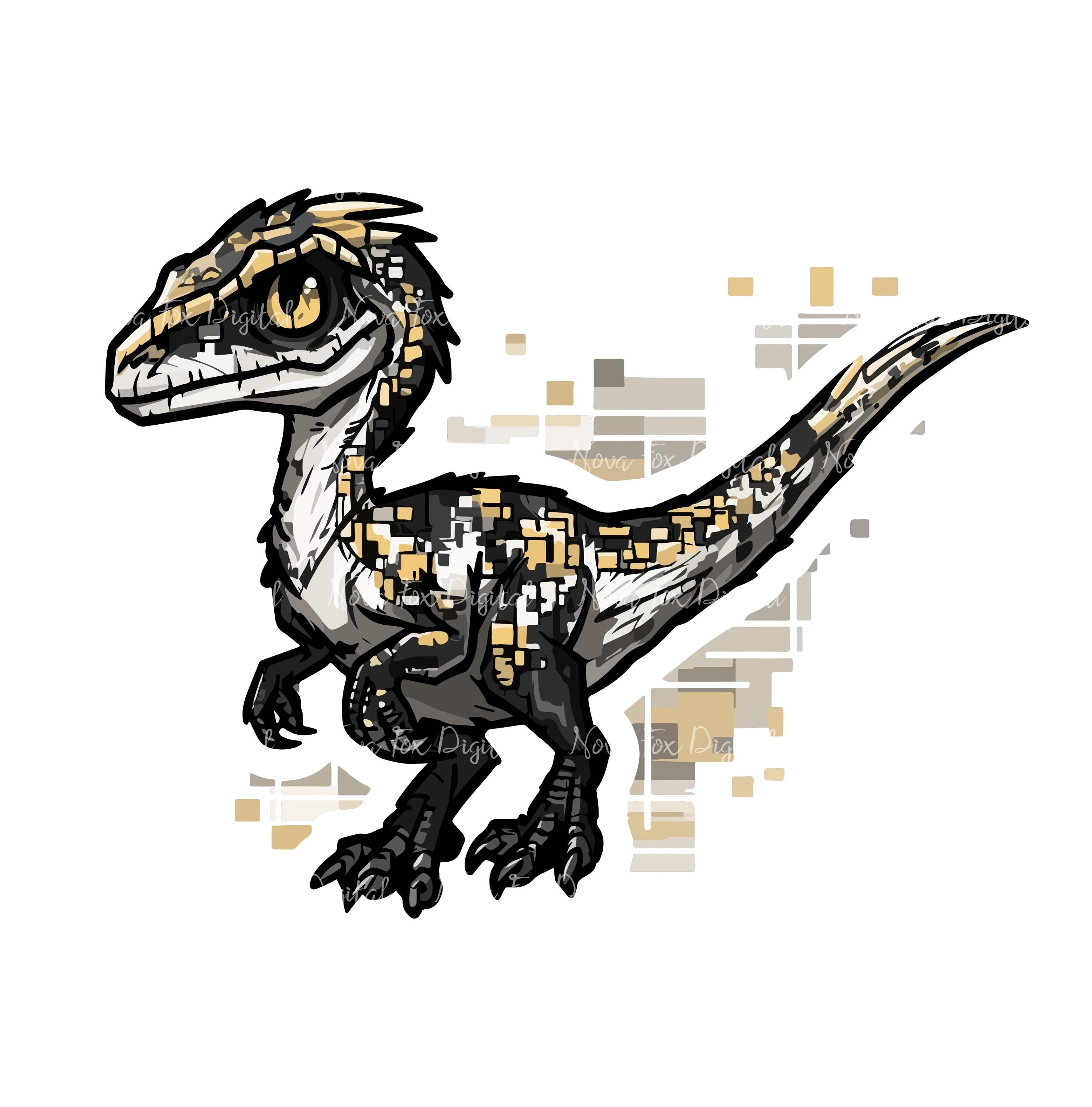 Pixel Raptor PNG, SVG, JPG Yellow and Grey Pixelated Raptor Clipart - Etsy