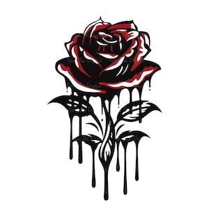 Dripping Bloody Rose PNG, SVG, JPG digital download - Great for Sublimation or Cricut & Other Cutting Machines