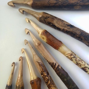 Set of 3 Hand-carved Crochet Hooks