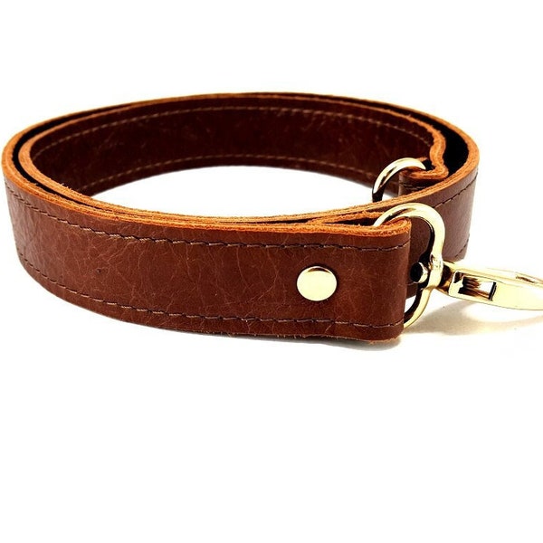 4 cm Waxed Brown Leather Straps (WL2)/ Leather Handles with hooks selection, purse strap, anses cuir, backpack strap