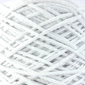 White cotton yarn for bags, macrame, amigurumi