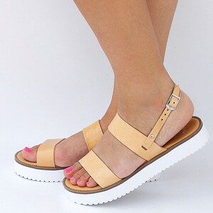 white rubber sole sandals