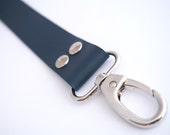 3 cm 1.18 inches Blue Leather Strap Leather Handle with hooks, leather purse straps, anses cuir, knitting, sewing, bag part