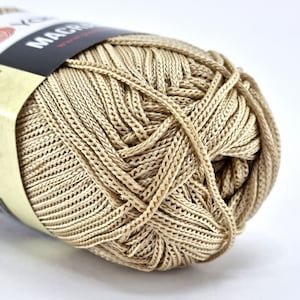 Beige macrame yarn for bags, jewelry and DIY projects, knitting, crocheting, DIY bags, crochet bag yarn, knit bag yarn