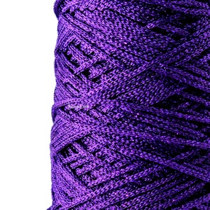 Fil violet de soie naturelle avec fil métallique lurex violet, fil pour sacs, bijoux et projets de construction, fil simli