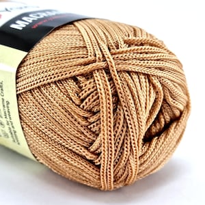 Caramel macrame yarn for bags, jewelry and DIY projects, knitting, crocheting, DIY bags, crochet bag yarn, knit bag yarn