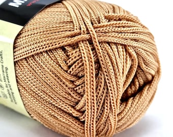 Hilo de macramé caramelo para bolsos, bisutería y proyectos de bricolaje, tejido, crochet, bolsos DIY, hilo para bolsos de crochet, hilo para bolsos de punto