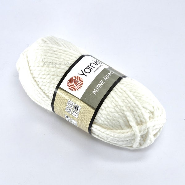 Alpine Alpaca Yarn Art Tuchgarn Weiß 440 150 gr ideal für warme Kleidung