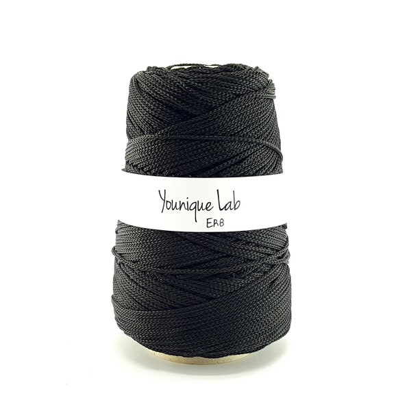 Eros black yarn for 2 mm, handmade crochet bags, DIY bags, plastic canvas embroidery yarn, polyester crochet yarn