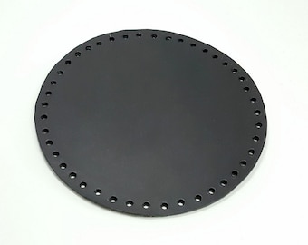 20 cm Black Leather Bag Bottom suitable for knitting bags, crochet bags