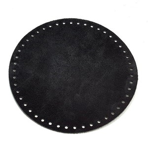 20 cm Black Suede Leather Bag Bottom suitable for knitting bags, crochet bags
