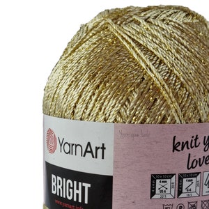 Bright Yarn Art beige with gold lurex cloth yarn  ideal for crocher projects 236-064