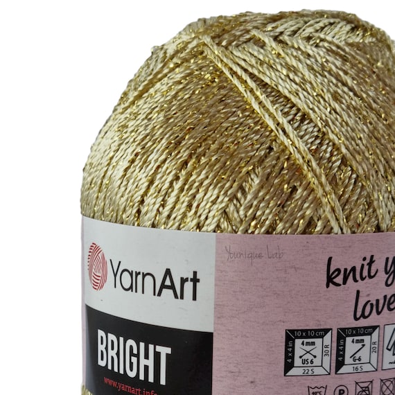 Bright Yarn Art beige with gold lurex cloth yarn  ideal for crocher projects 236-064