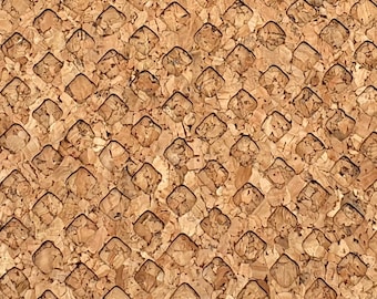 Tela de corcho natural gofrado, material ecológico para manualidades (100 x 70 cm)
