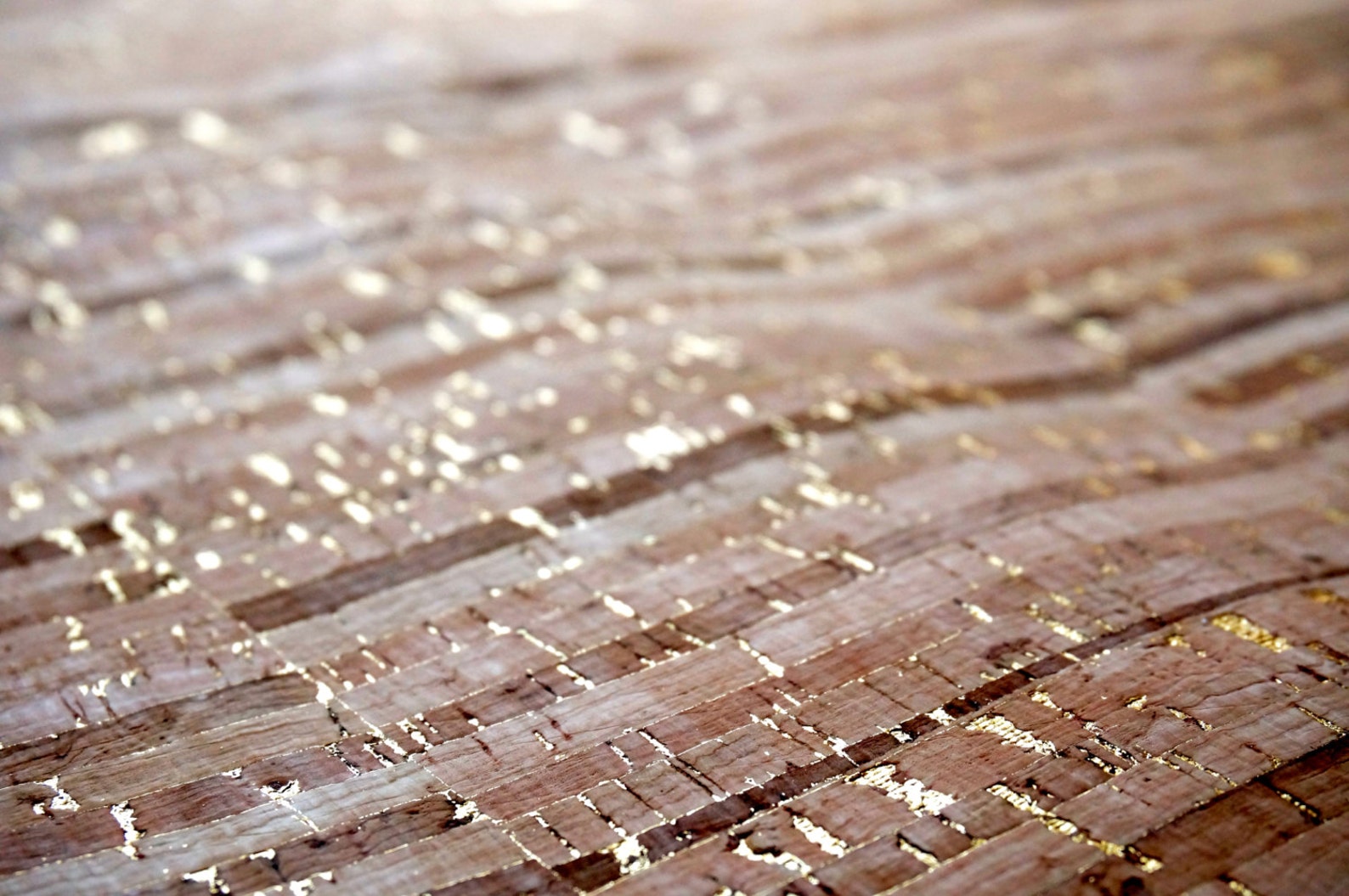 Striped Cork Fabric With Gold Details in Pieces in 3 Etsy Canada