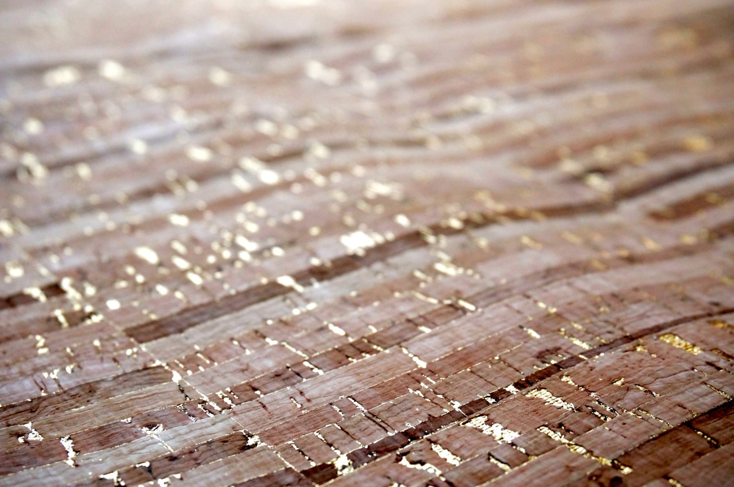 Striped Cork Fabric With Gold Details in Pieces in 3 Etsy Canada