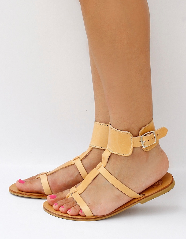 Women Greek Leather Sandals Style sandals Flat Sandals Etsy
