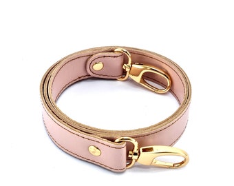Pink Eco Leather Bag Strap with Hooks, Purse Handle, Replacement Strap