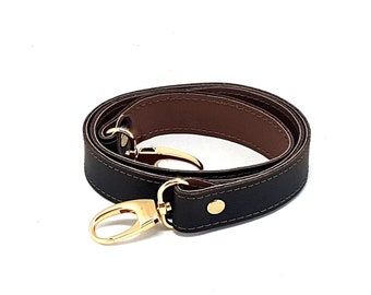 2,5 cm Dark brown leather strap L2 for bags / Leather Handle with hooks,replacement strap,shoulder bag handle, Rucksack Gurt, purse